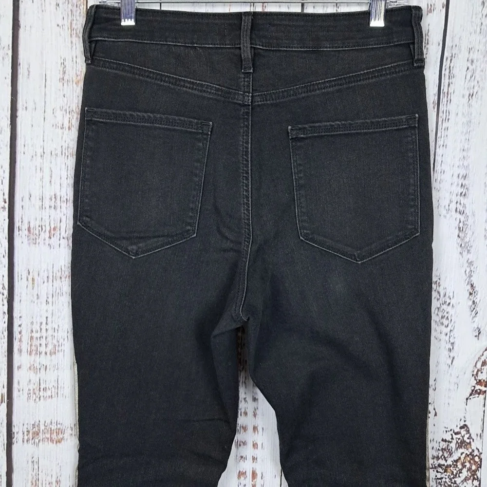 ATHLETA 10 Black Sculptek Metallic Stripe Jeans‎ Ultra High Rise Skinny Stretch